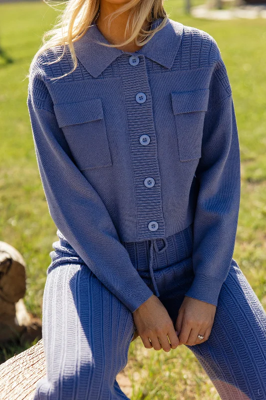 You and I Sweater Knit Shacket Notch Collar Peter Pan Collar Cowl Neck