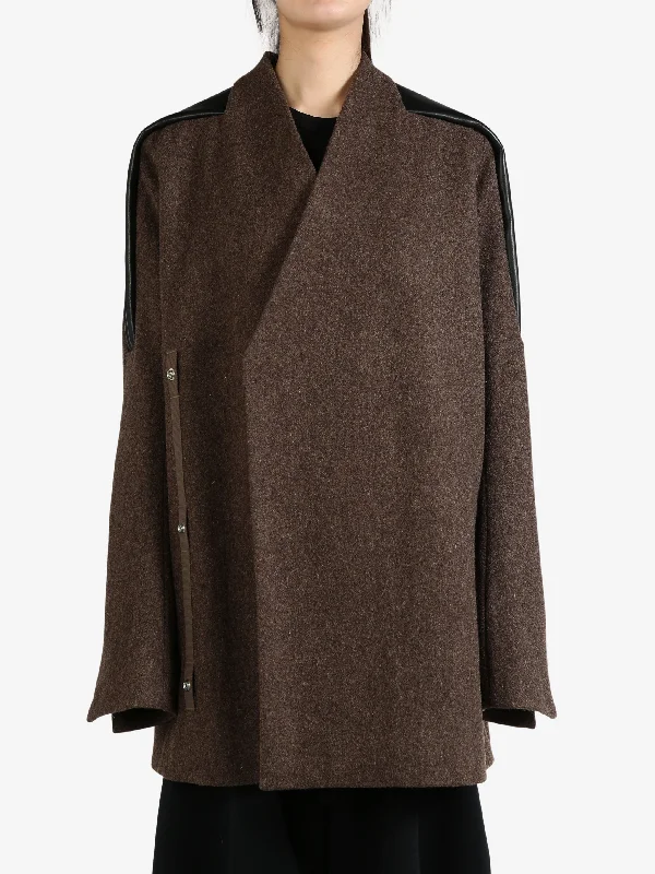 RICK OWENS - Women Cappotto In Pelle Officer Jacket Tiered Jacket Buttoned Jacket Zippered Jacket RICK OWENS - Women Cappotto In Pelle Officer Jacket Tiered Jacket Buttoned Jacket Zippered Jacket