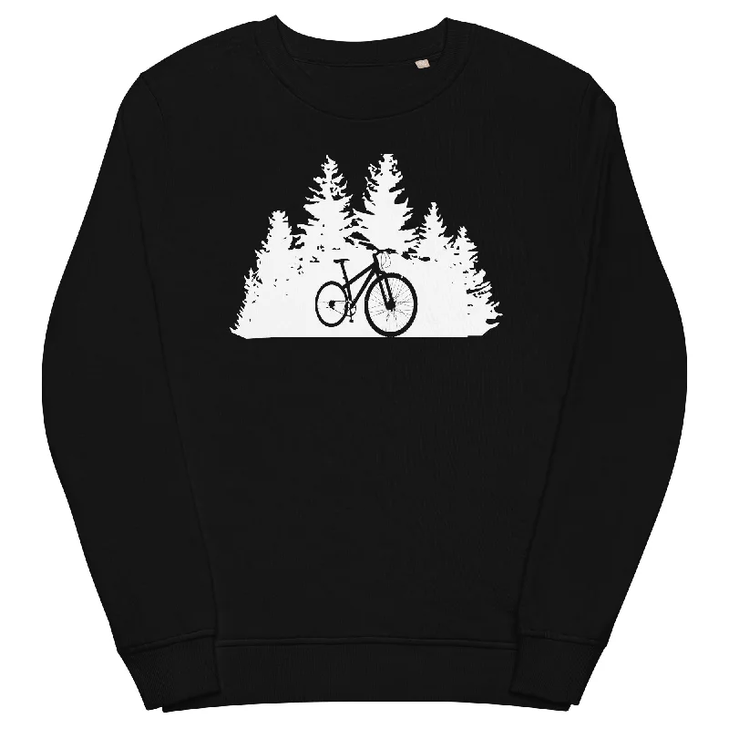 Bäume - Radfahren - Unisex Premium Organic Sweatshirt Hoodie with Earth Tones Natural Calm