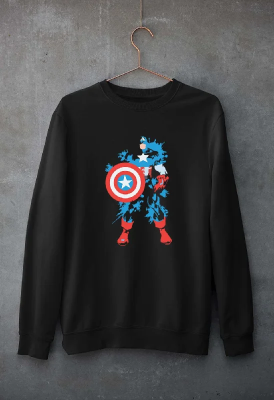 Captain America Superhero Unisex Sweatshirt for Men/Women Hoodie with V-Neck Classic Versatile