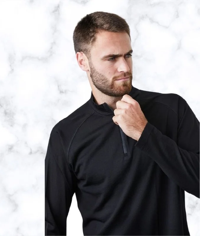 Unisex 1/4 Zip Superfine Merino Sweater Seamless Knitted Crochet