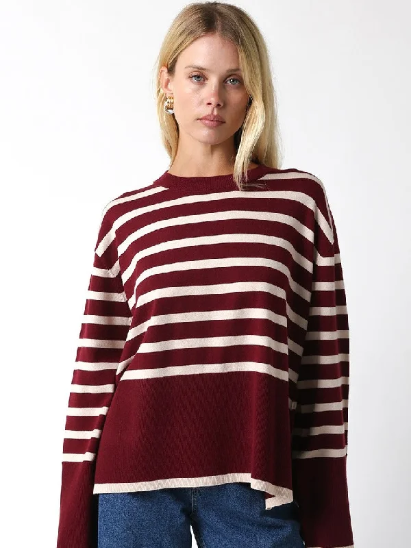 Deborah Striped Sweater Boxy Sweater Fitted Sweater A-Line