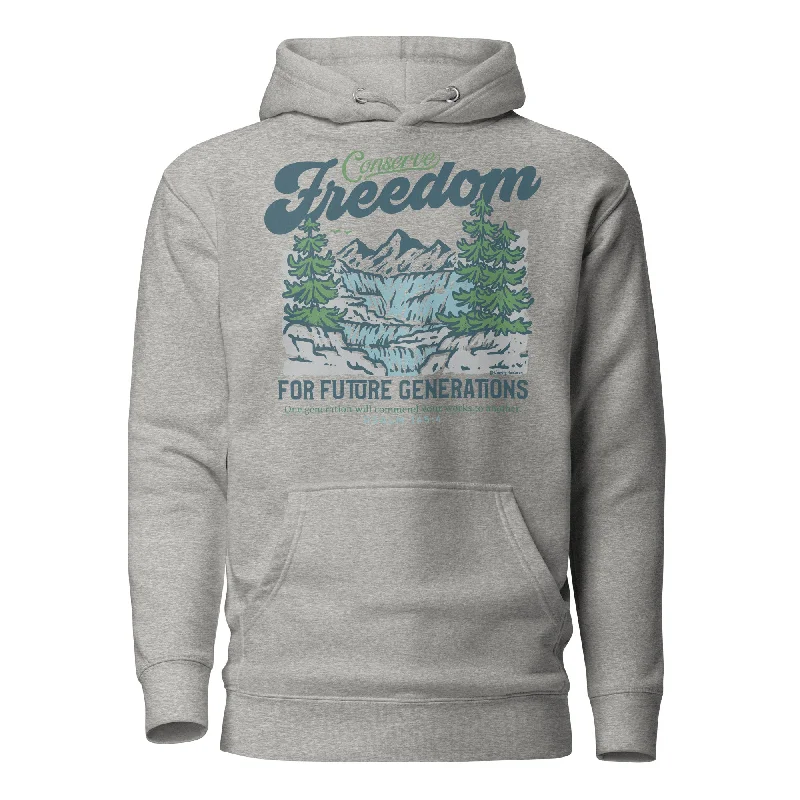 Conserve Freedom for Future Generations Conserve Freedom Hoodie Hoodie with Puffed Sleeves Voluminous Trendy