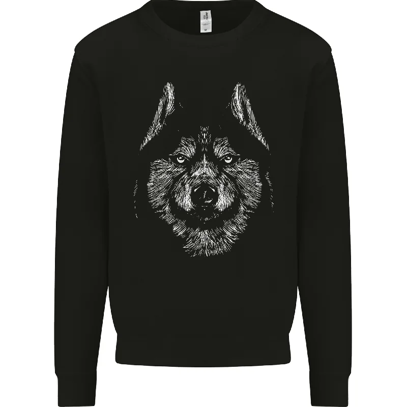 A Siberian Husky Mens Sweatshirt Jumper Hoodie with Magnetic Closure Innovative Modern