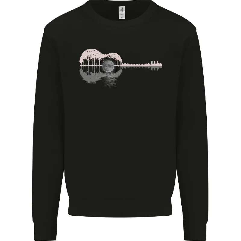 Acoustic Guitar Reflection Mens Sweatshirt Jumper Hoodie Sweatshirt Pullover