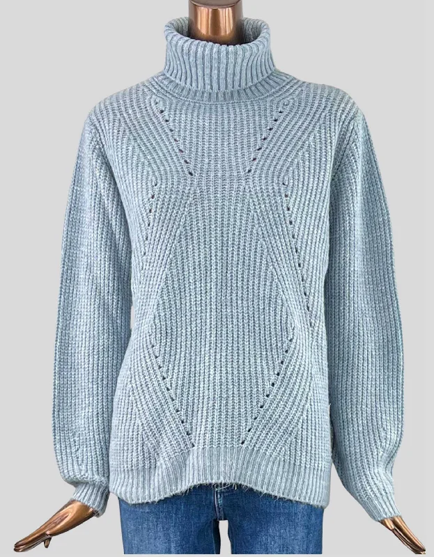 PIETRO BRUNELLI Maternity Boyfriend-Fit Cowlneck Sweater - Small Lace Blend Ribbed Blend Corduroy Blend
