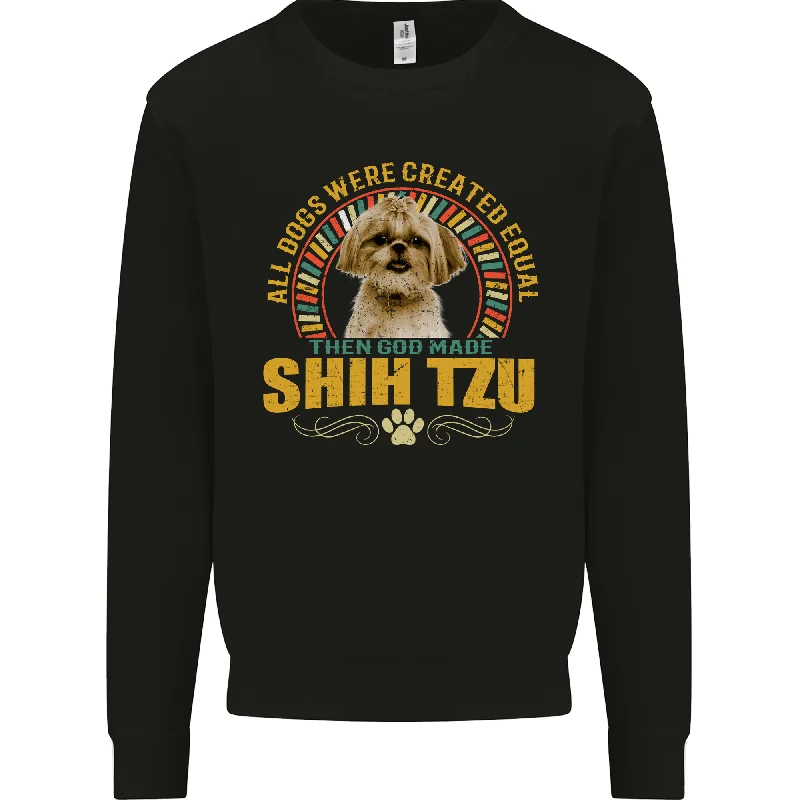 A Shih Tzu Dog Mens Sweatshirt Jumper Hoodie with Zipper Versatile Modern