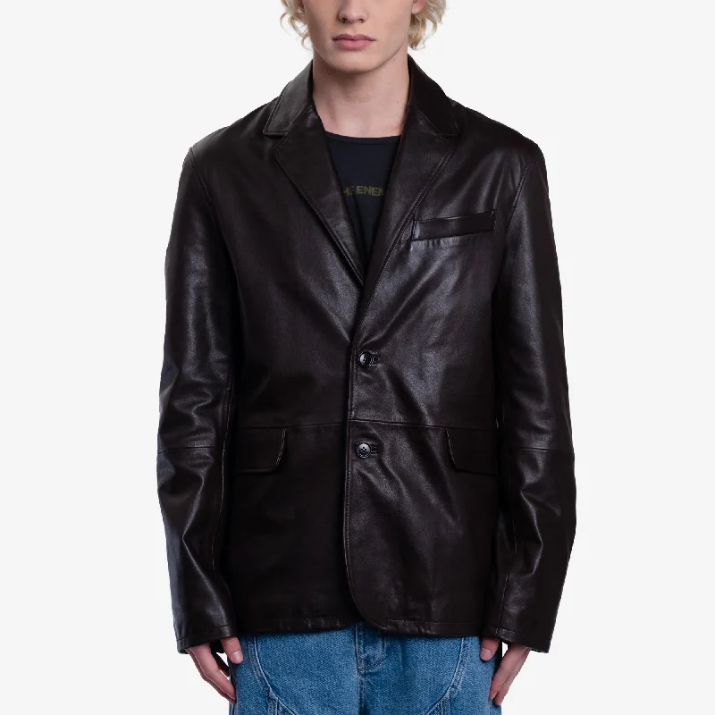 Leather Two Button Jacket Nylon Jacket Polyester Jacket Spandex Jacket