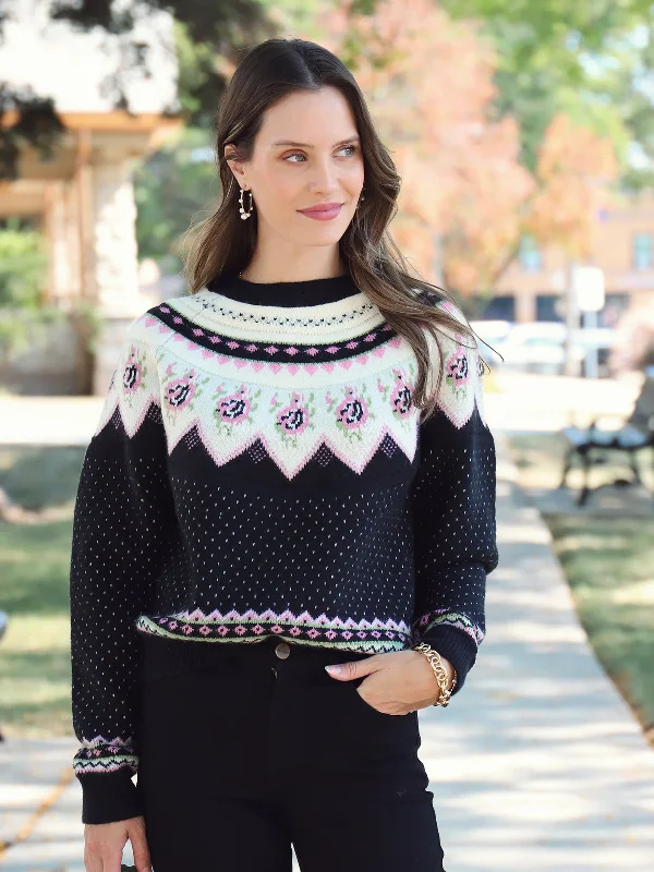Vintage Pattern Sweater Bright Pastel Dark