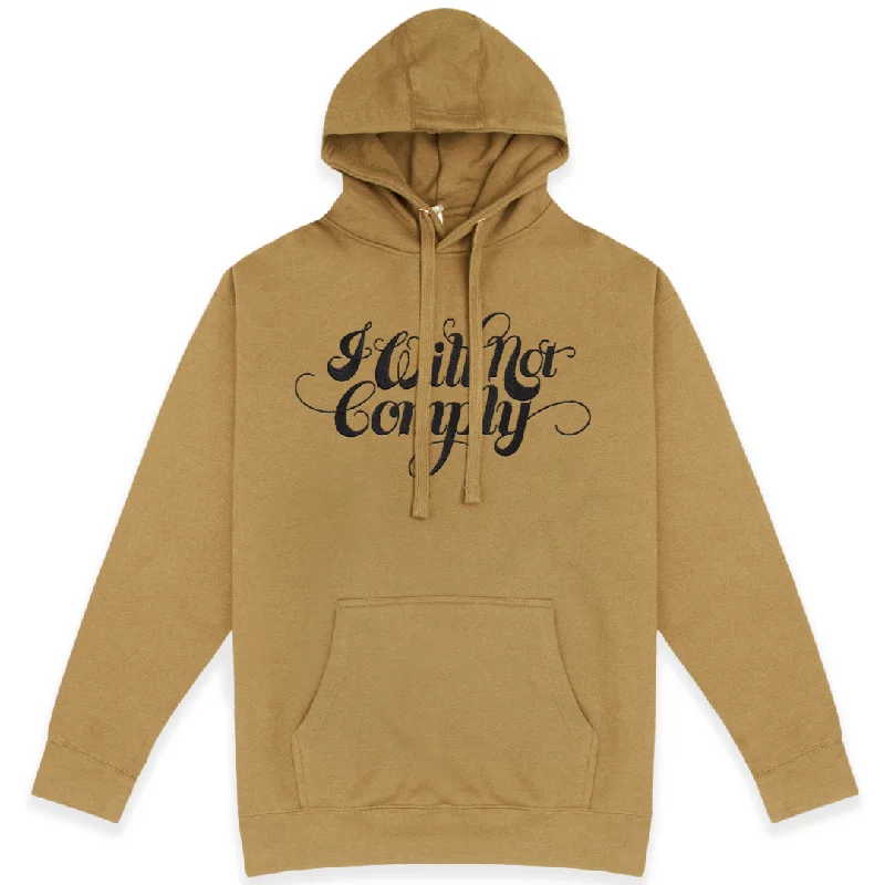 I Will Not Comply Embroidered Unisex Hoodie Hoodie with Monochrome Minimalist Simple