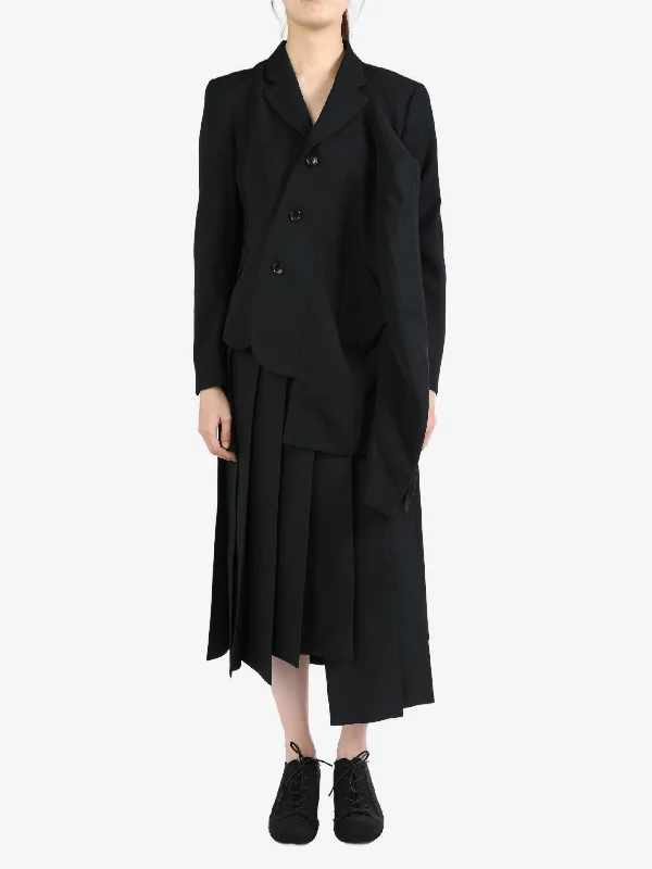 COMME DES GARCONS - Women Irregular Design Buttoned Jacket Hooded Jacket Caped Jacket Shawl Collar Jacket COMME DES GARCONS - Women Irregular Design Buttoned Jacket Hooded Jacket Caped Jacket Shawl Collar Jacket