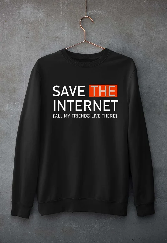 Internet Funny Unisex Sweatshirt for Men/Women Hoodie with Back Slit Movement Comfort