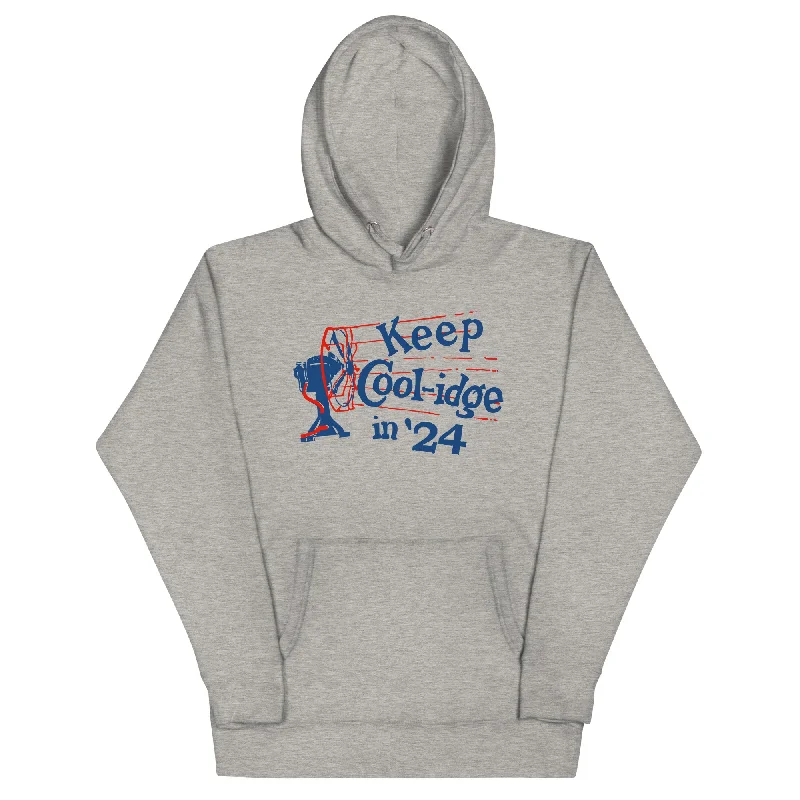 Keep Coolidge Vintage Calvin Coolidge Retro Unisex Hoodie Hoodie with Slit Hem Functional Movement