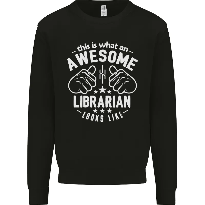 An Awesome Librarian Looks Like Mens Sweatshirt JumperHoodie with Thumb Holes Functional Cozy An Awesome Librarian Looks Like Mens Sweatshirt JumperHoodie with Thumb Holes Functional Cozy