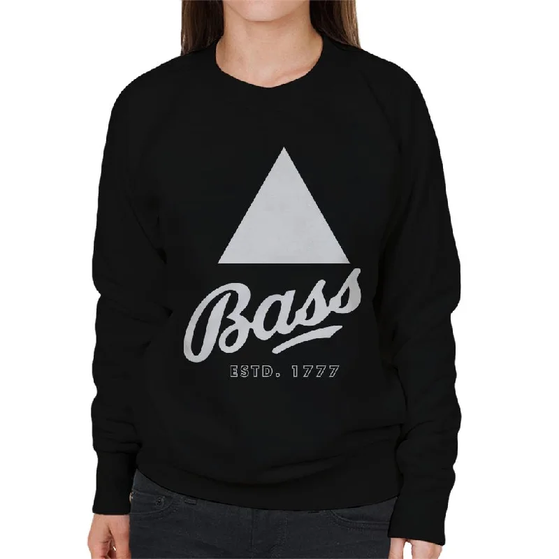 Bass Estd 1777 Black Triangle Women's Sweatshirt Hoodie with High-Low Hem Asymmetrical Trendy