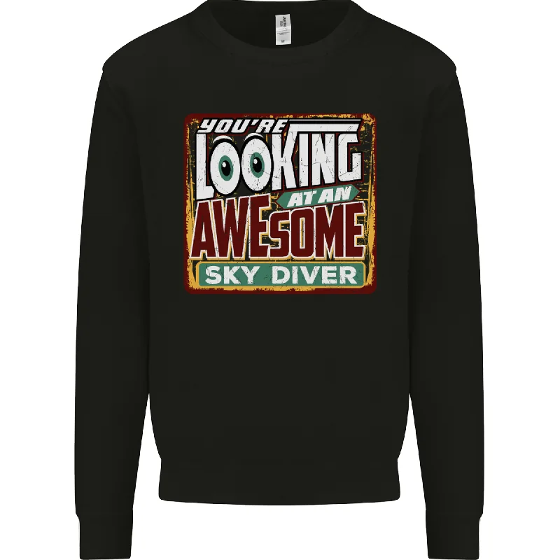 An Awesome Skydiver Skydiving Mens Sweatshirt JumperHoodie with Ribbed Hem Stretchable Secure An Awesome Skydiver Skydiving Mens Sweatshirt JumperHoodie with Ribbed Hem Stretchable Secure
