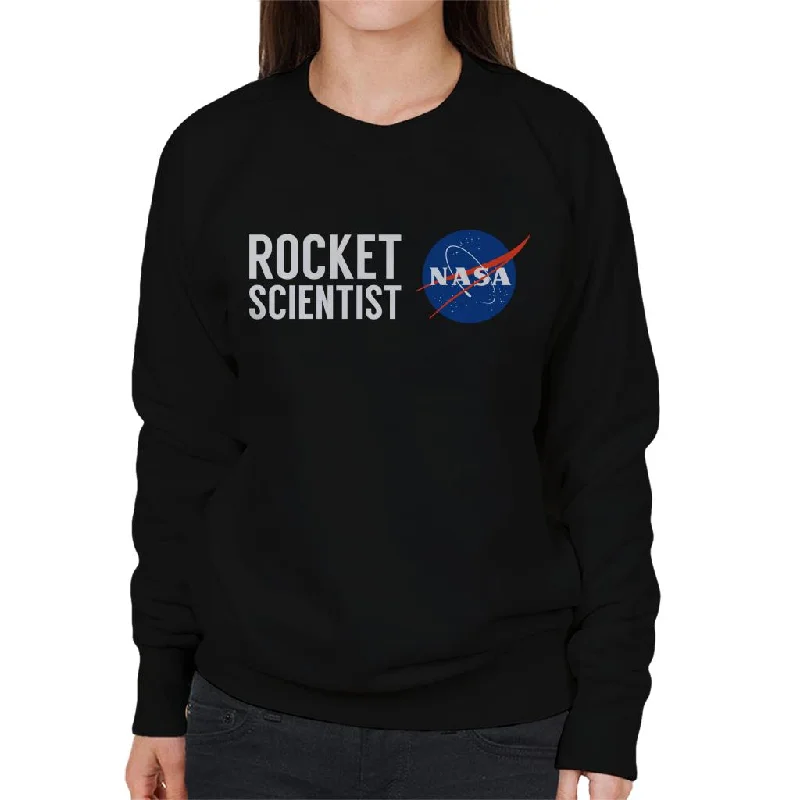 NASA Rocket Scientist Women's Sweatshirt Hoodie with Hem Applique Textured Unique