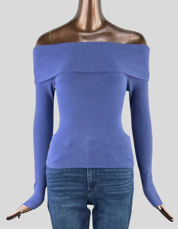 WILFRED Off-the-Shoulder Sweater - Small Front Pockets Side Pockets Patch Pockets