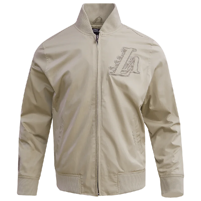 NBA LOS ANGELES LAKERS NEUTRAL TWILL JACKET (TAUPE) Welt Pockets Slit Pockets Flap Pockets