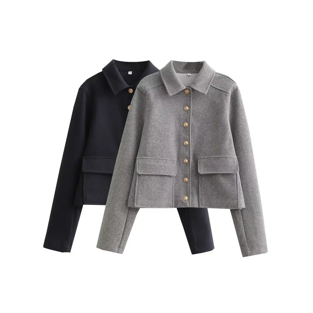 Women’s fashion soft short coat retro long sleeve button up casual Shawl Collar Notch Collar Lapel Collar Women’s fashion soft short coat retro long sleeve button up casual Shawl Collar Notch Collar Lapel Collar