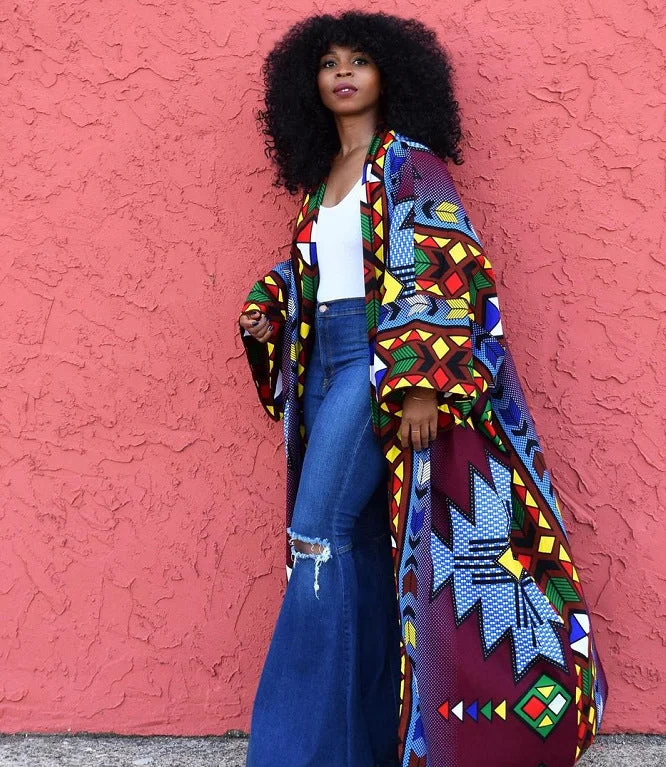 Autumn Positioning Printing Blue European And American Loose Coat Asymmetrical Collar Hooded Zippered Autumn Positioning Printing Blue European And American Loose Coat Asymmetrical Collar Hooded Zippered