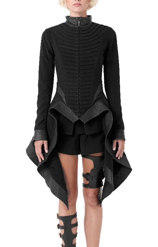 Oxene Coat Tie-Waist Belted Drawstring