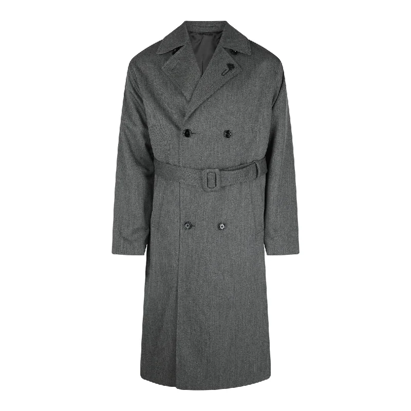 Lardini Coats Grey Houndstooth Coat Plaid Coat Tartan Coat