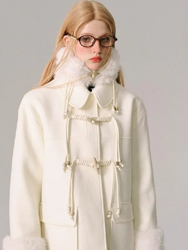 Horn Button Poncho Coat【s0000005615】 Turtleneck Wrap Cape