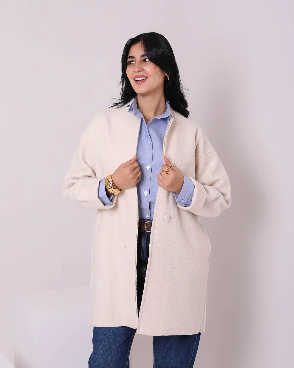 Casual Wool Coat (W708) - Just4Women Vest Waistcoat Gilet