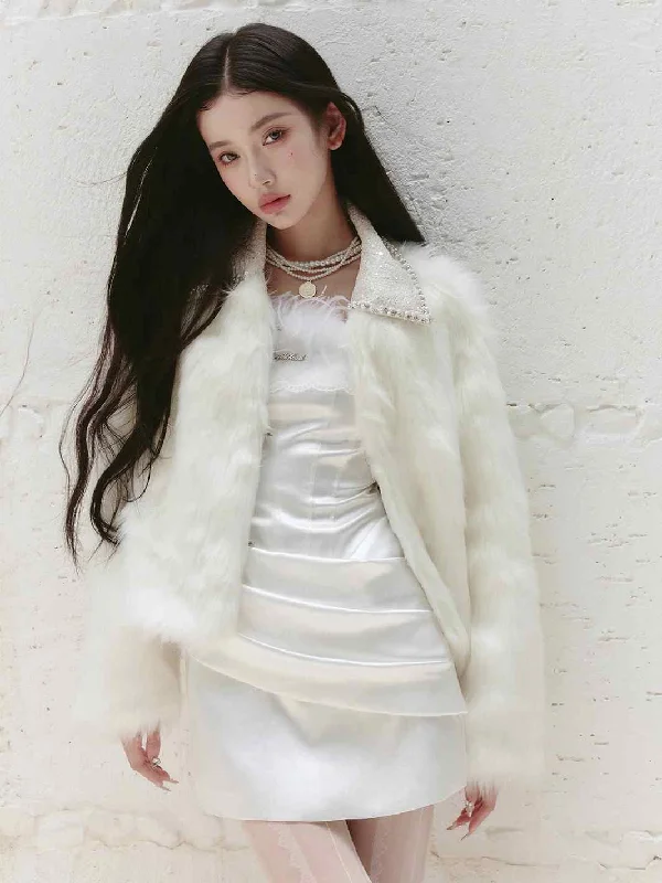 Rabbit Eco-friendly Fur Exquisite Plush Coat FRA0236 Cape Coat Herringbone Coat Tweed Coat Rabbit Eco-friendly Fur Exquisite Plush Coat FRA0236 Cape Coat Herringbone Coat Tweed Coat