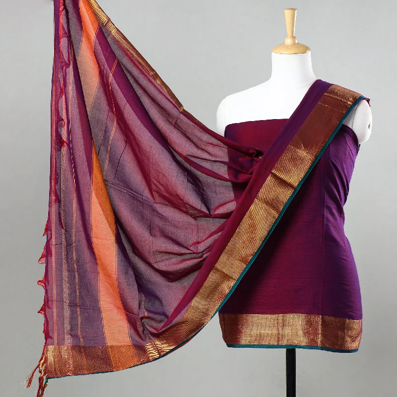 Purple - 3pc Cotton Dharwad Dress Material 03