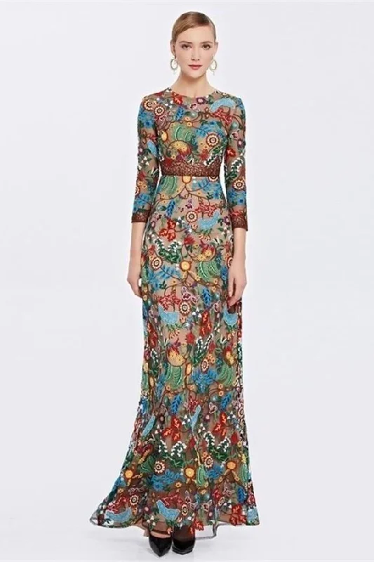Beautiful Tight Long Floor Length Embroidered Prom Dresses PX4L2T71