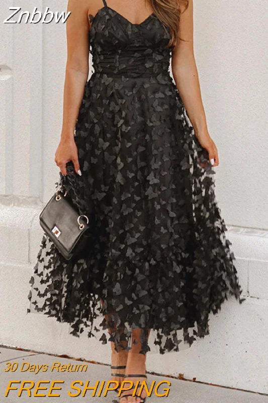 Znbbw Holiday Party Women Clothing Dress Elegant Butterfly Mesh Waist Strap Dress Sexy Hollow Out Backless V-Neck Evening Dresses Znbbw Holiday Party Women Clothing Dress Elegant Butterfly Mesh Waist Strap Dress Sexy Hollow Out Backless V-Neck Evening Dresses