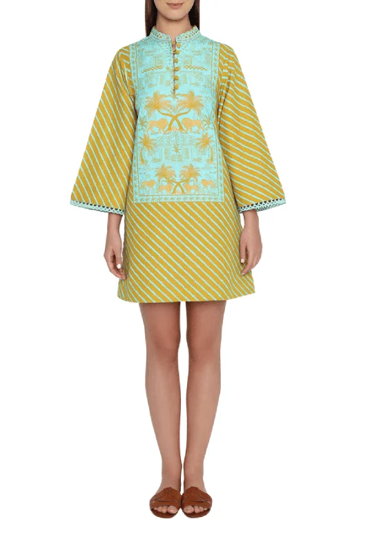 Verandah Mini Kaftan Dress