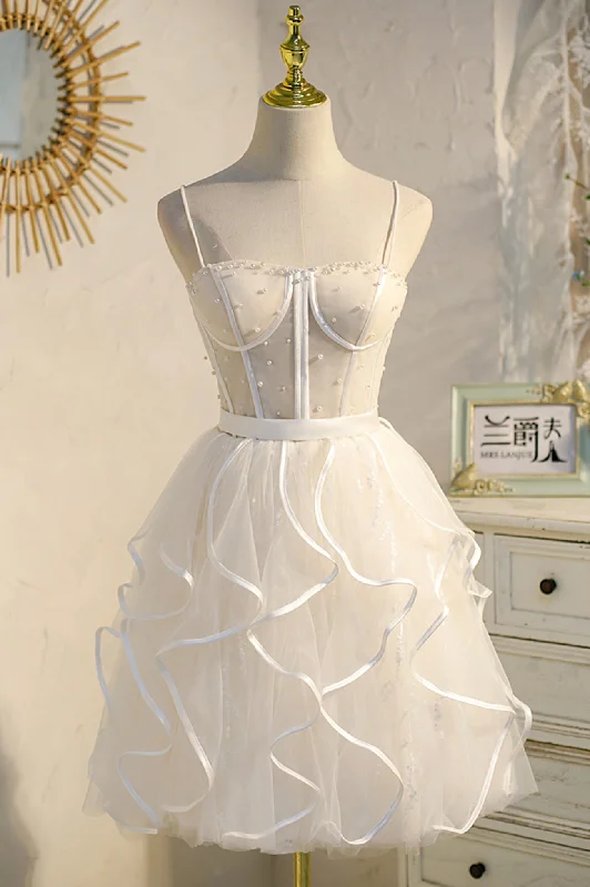 Bethany | A-Line Spaghetti Strap Tulle Short Homecoming Dress