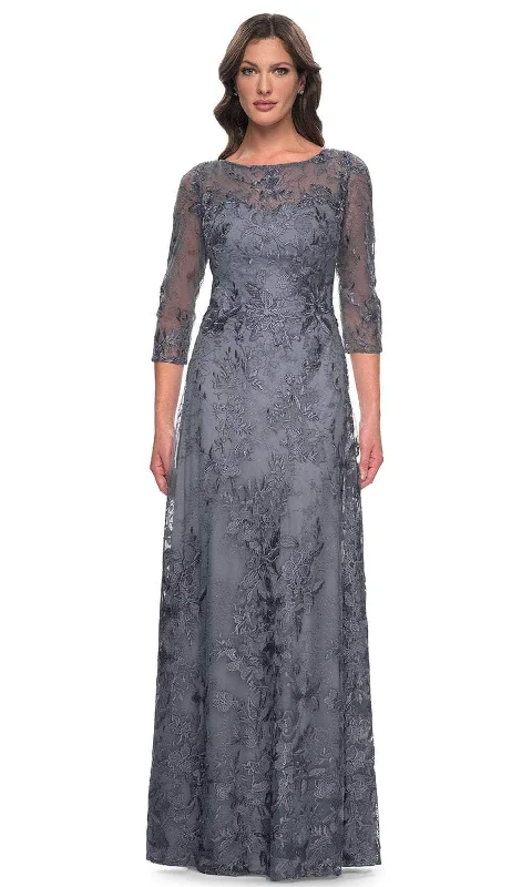 La Femme 30060SC - Sheer Quarter Sleeve Evening Dress Tunics Vintage classic