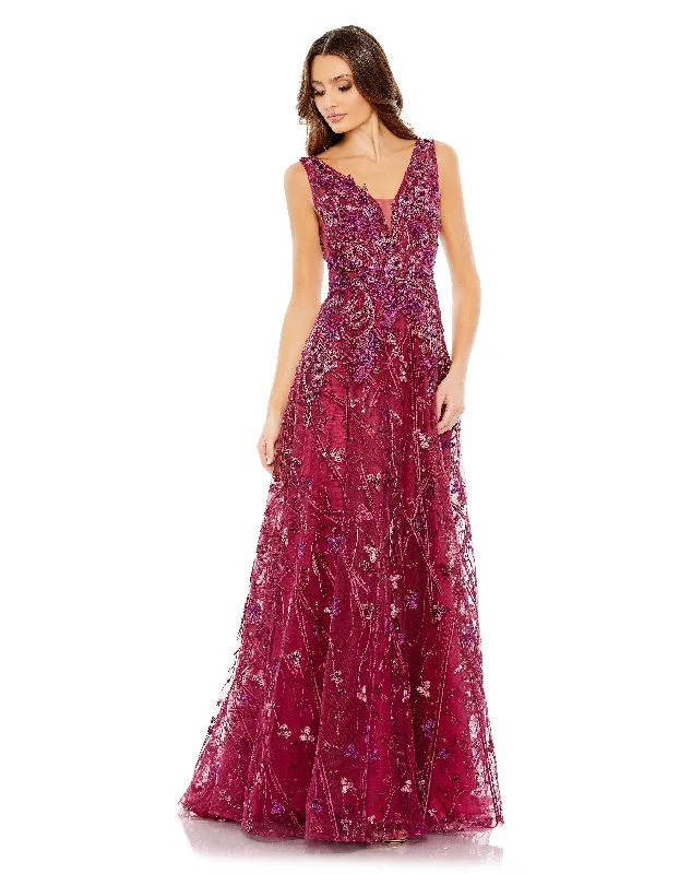 Mac Duggal 20265 Long Beaded Formal Evening Dress Tunics Wedding white