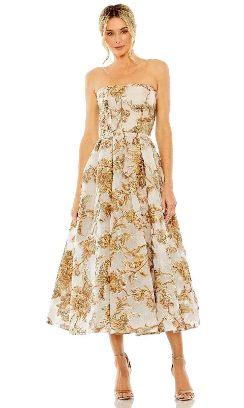 Mac Duggal 20716 - Floral A-Line Evening Dress Pencil Length Work
