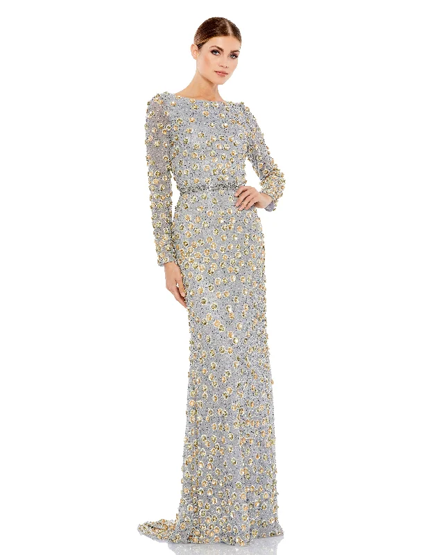 Mac Duggal 5437 Long Sleeve Formal Floral Beaded Evening Dress Tunics Hiking breathable Mac Duggal 5437 Long Sleeve Formal Floral Beaded Evening Dress Tunics Hiking breathable