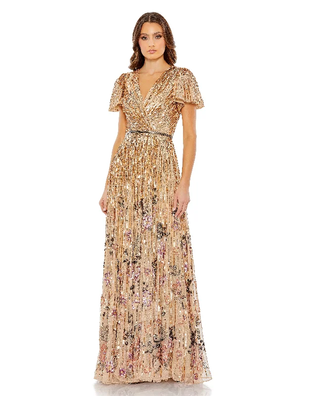 Mac Duggal 5637 Long Formal A Line Floral Evening Dress Tunics Business professional Mac Duggal 5637 Long Formal A Line Floral Evening Dress Tunics Business professional