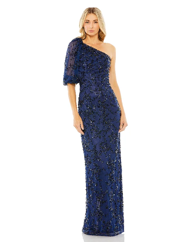 Mac Duggal 5912 Long Formal Floral Beaded Evening Dress Tunics Office stylish