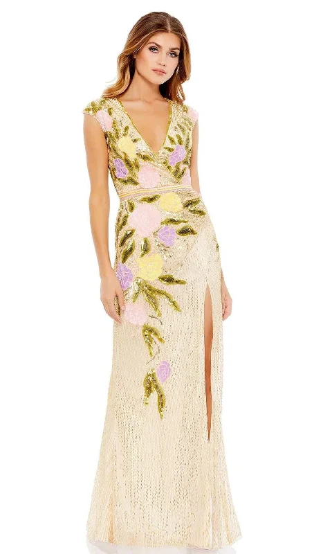 Mac Duggal Evening - 5420D Floral V-Neck High Slit Evening Dress Tunics Floral girly Mac Duggal Evening - 5420D Floral V-Neck High Slit Evening Dress Tunics Floral girly