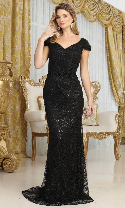 May Queen MQ2062 - V-Neck Cap Sleeve Evening Dress Tunics Modern contemporary