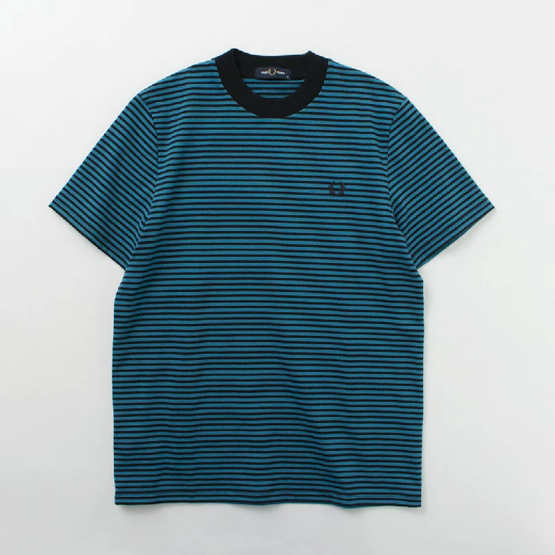 FRED PERRY（フレッドペリー） M6581 ファインストライプ ヘビーウェイト TEE Anti-Pilling Machine Wash Handmade