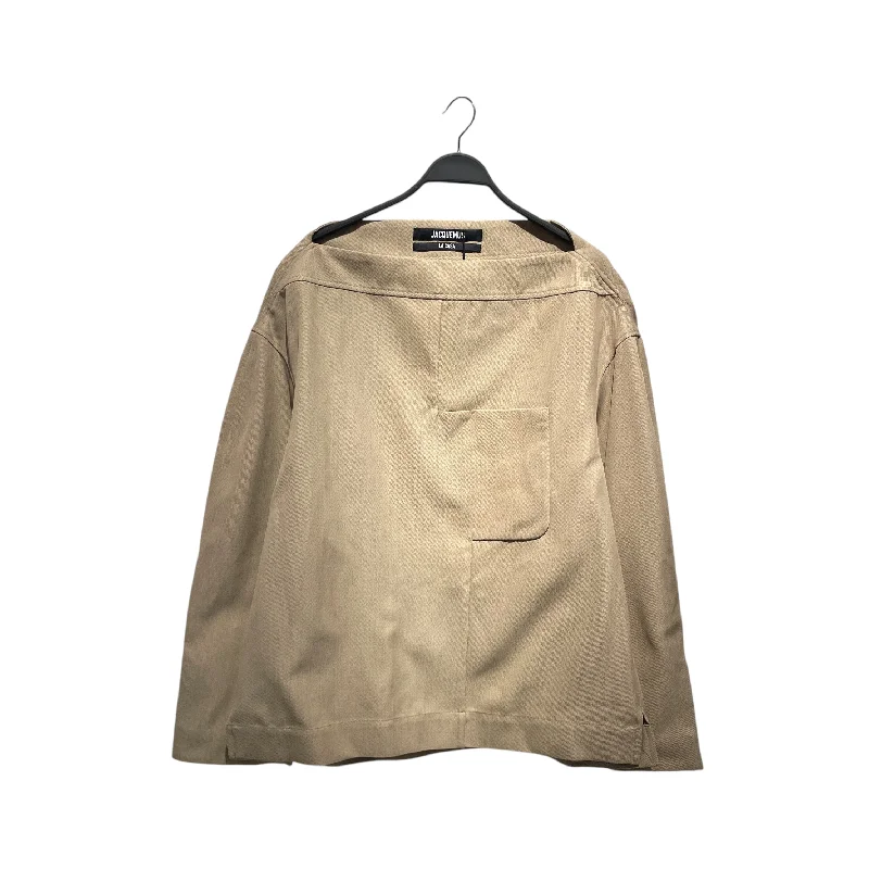 JACQUEMUS/LS T-Shirt/3/Cotton/BEG/ Lace Blend Ribbed Blend Corduroy Blend