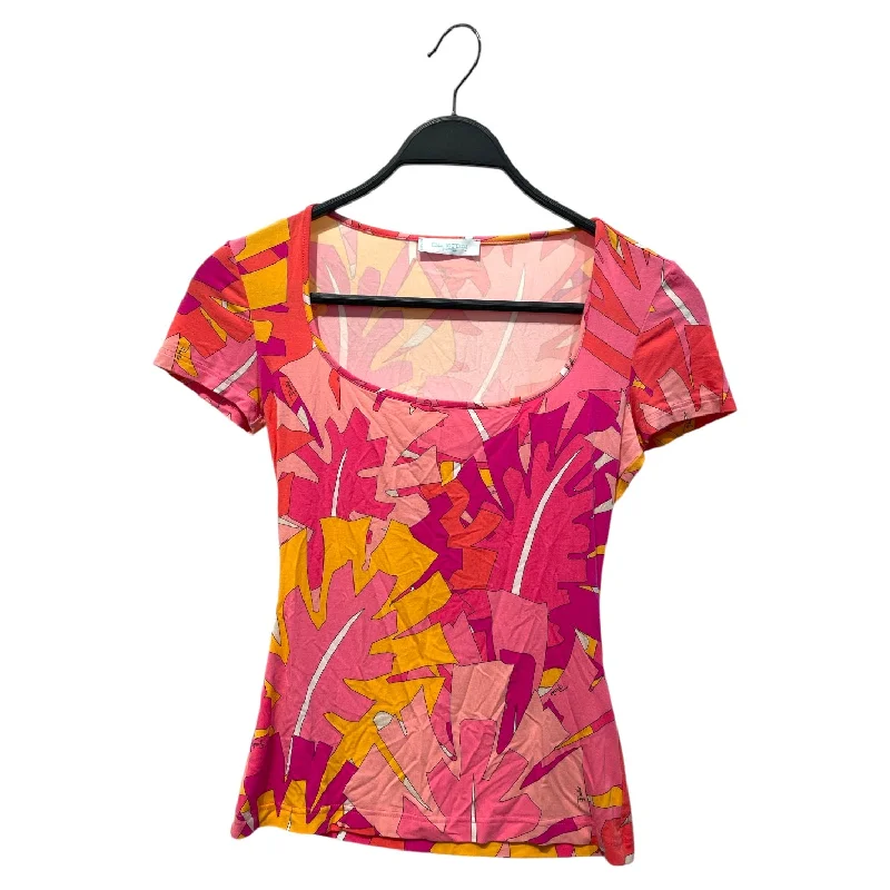 EMILIO PUCCI/T-Shirt/XS/All Over Print/PNK/ Welt Pockets Slit Pockets