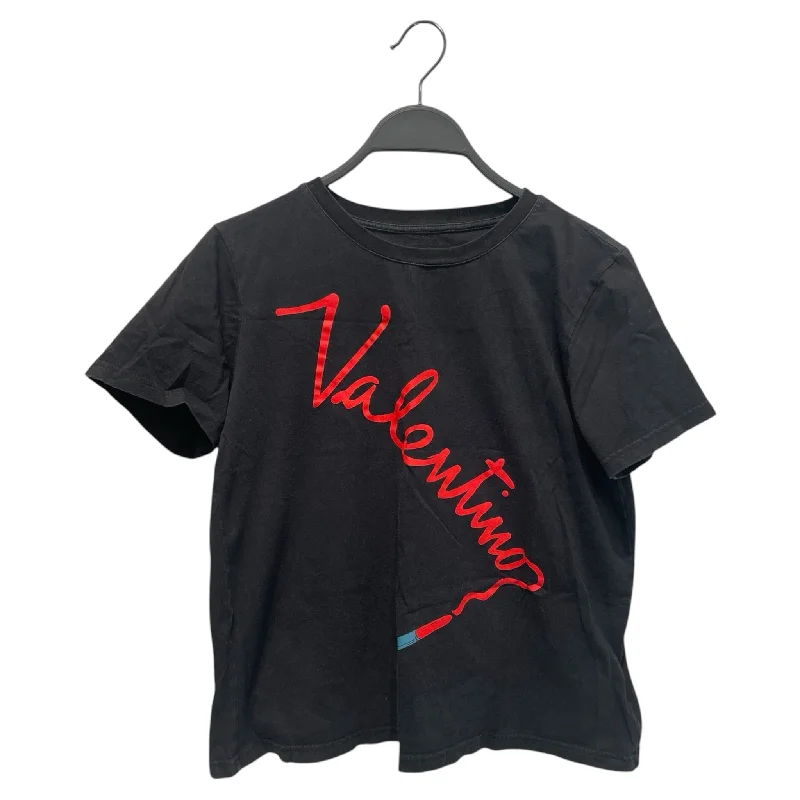 VALENTINO/T-Shirt/L/Cotton/BLK/Black Tee Basic T-Shirt Crew Neck Short Sleeve