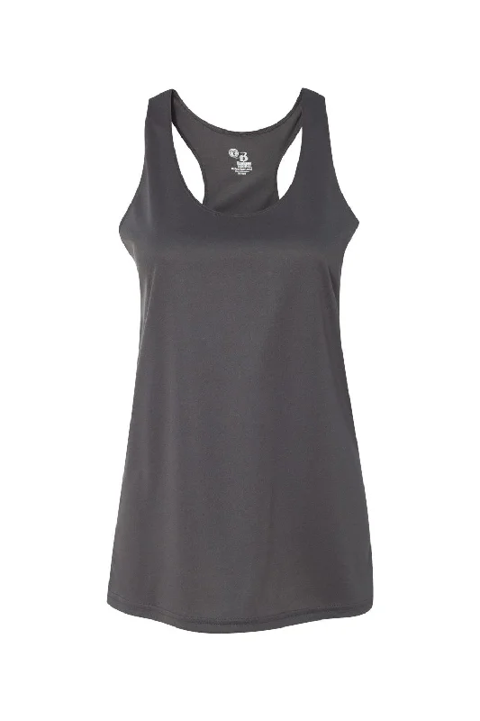 Badger Womens B-Core Moisture Wicking Racerback Tank Top - Graphite Grey playful tank top