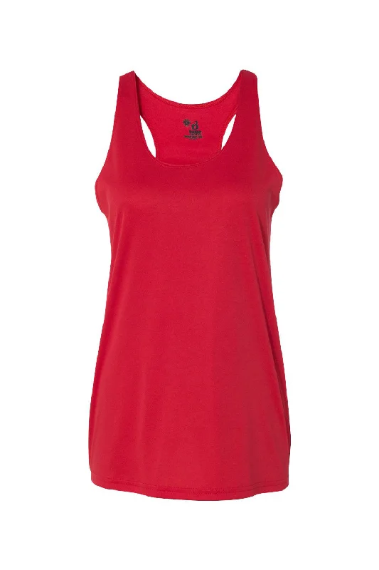 Badger Womens B-Core Moisture Wicking Racerback Tank Top - Red chic tank top