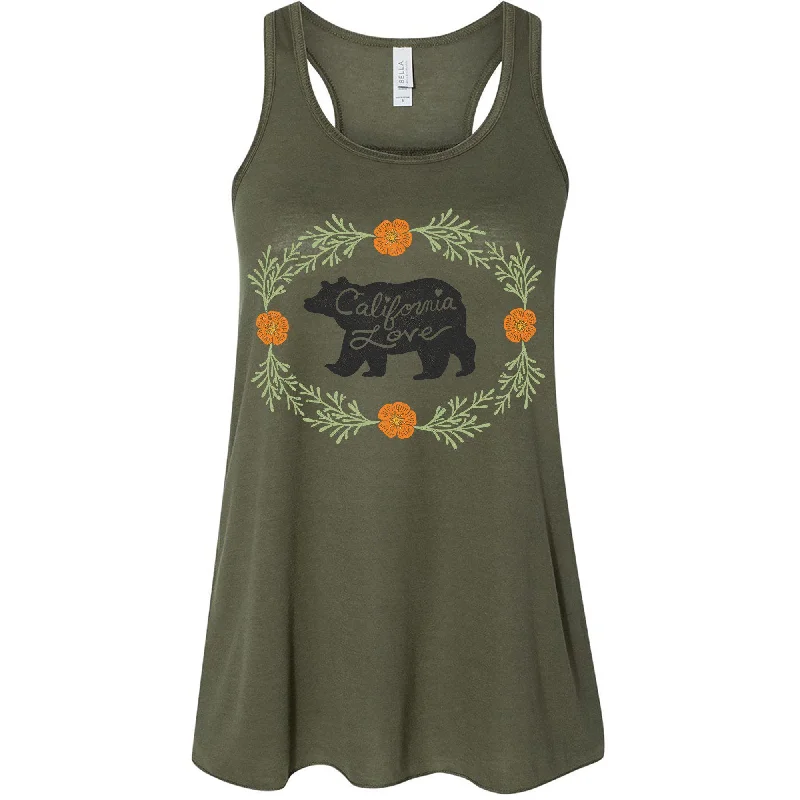 Bear California Love Flowy Tank charcoal tank top